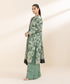 Women's Unstitched Light Khaddar Green Printed 2 Piece Suit